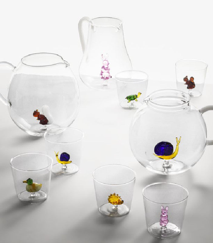 Glaskrug Saftkrug Wasserkrug mit Fisch Animal Farm Kristallglas ca. 2200ml klar