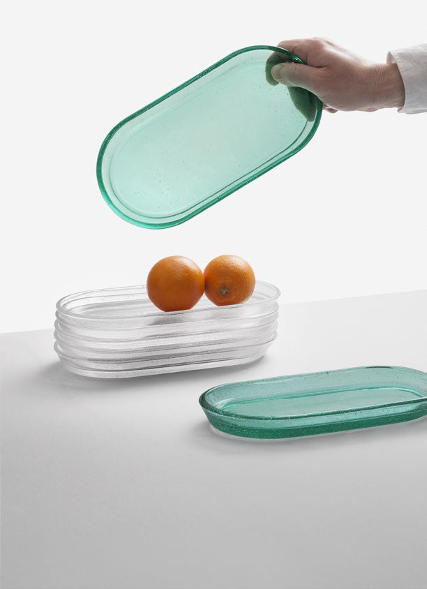 Servierplatte Gebäckplatte Servierteller Bollo oval 26cm div.