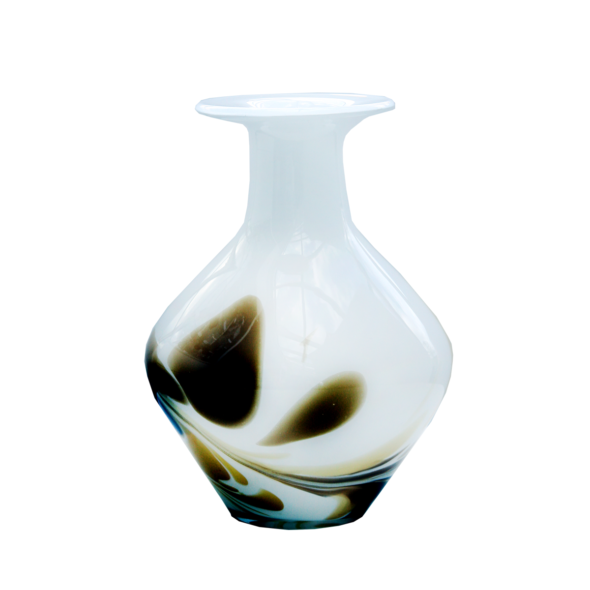 Glasvase Blumenvase Gefäß Amphore Malta 23cm Dekoration farbig mundgeblasen