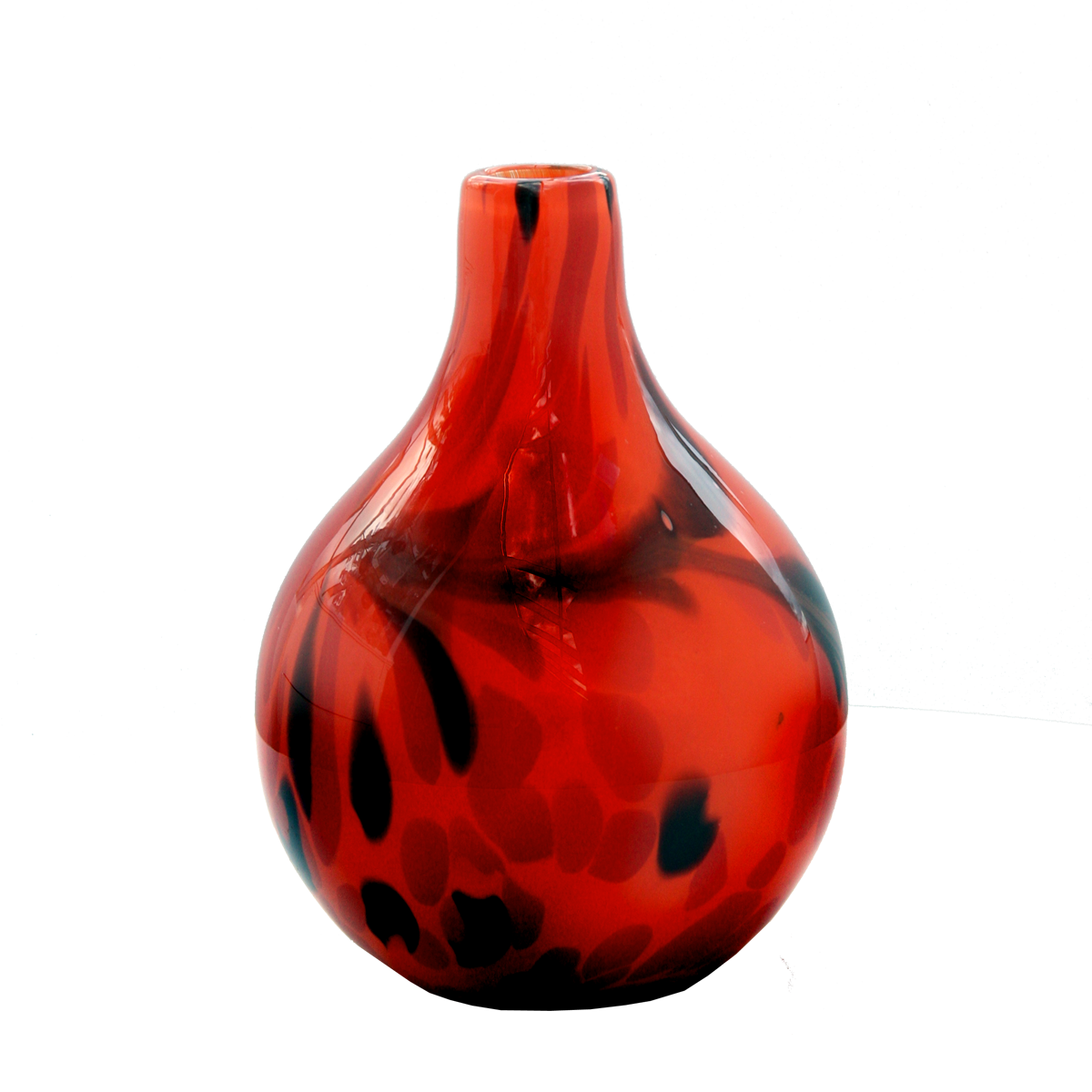 Glasvase Blumenvase Flasche Gefäß Nelke 20cm Dekoration farbig mundgeblasen