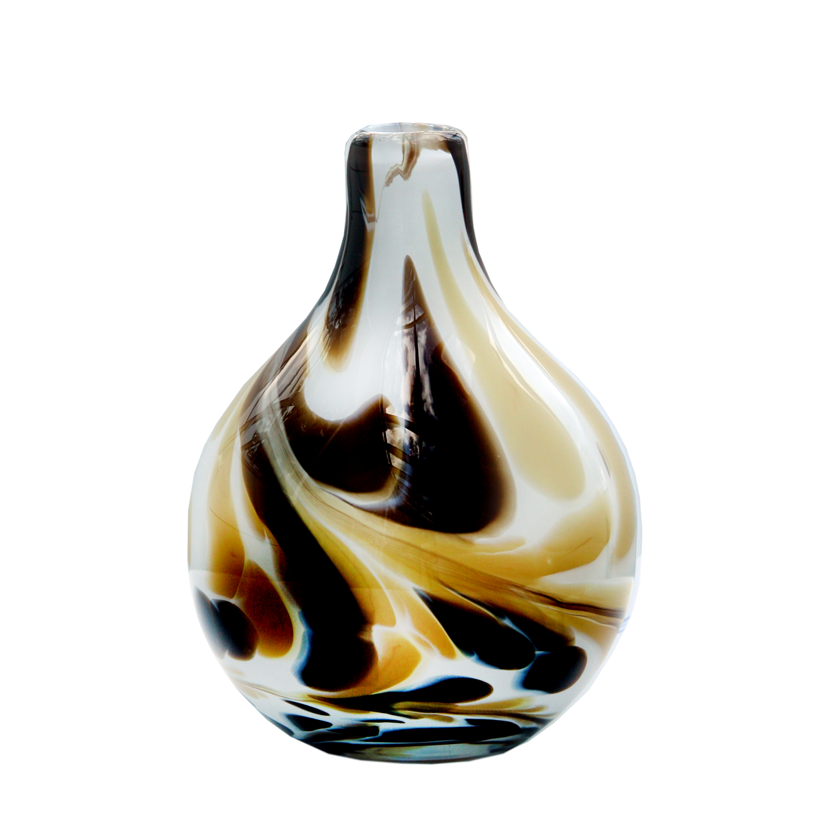 Glasvase Blumenvase Flasche Gefäß Nelke 20cm Dekoration farbig mundgeblasen