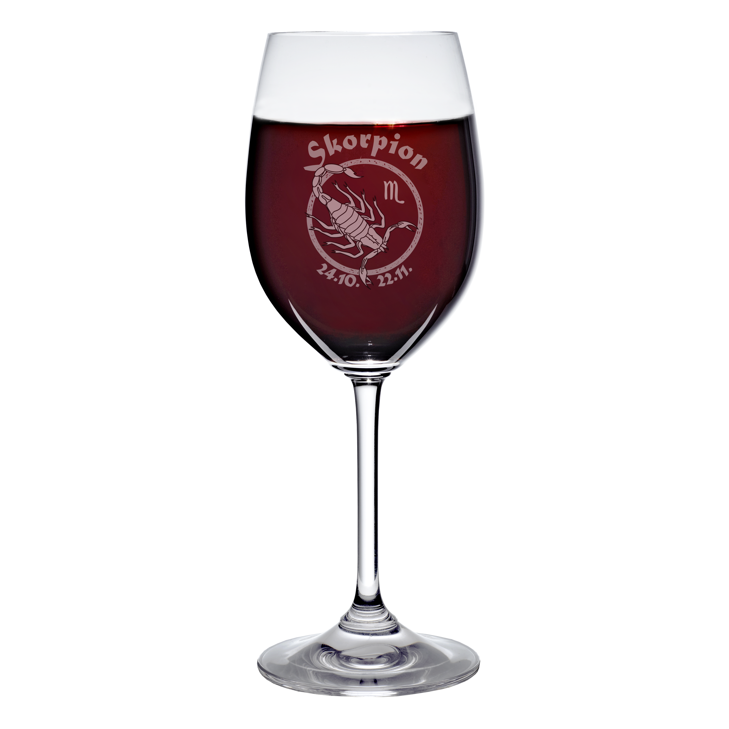 Weinkelch 300ml  mit Sternzeichen-Gravur Bleikristall