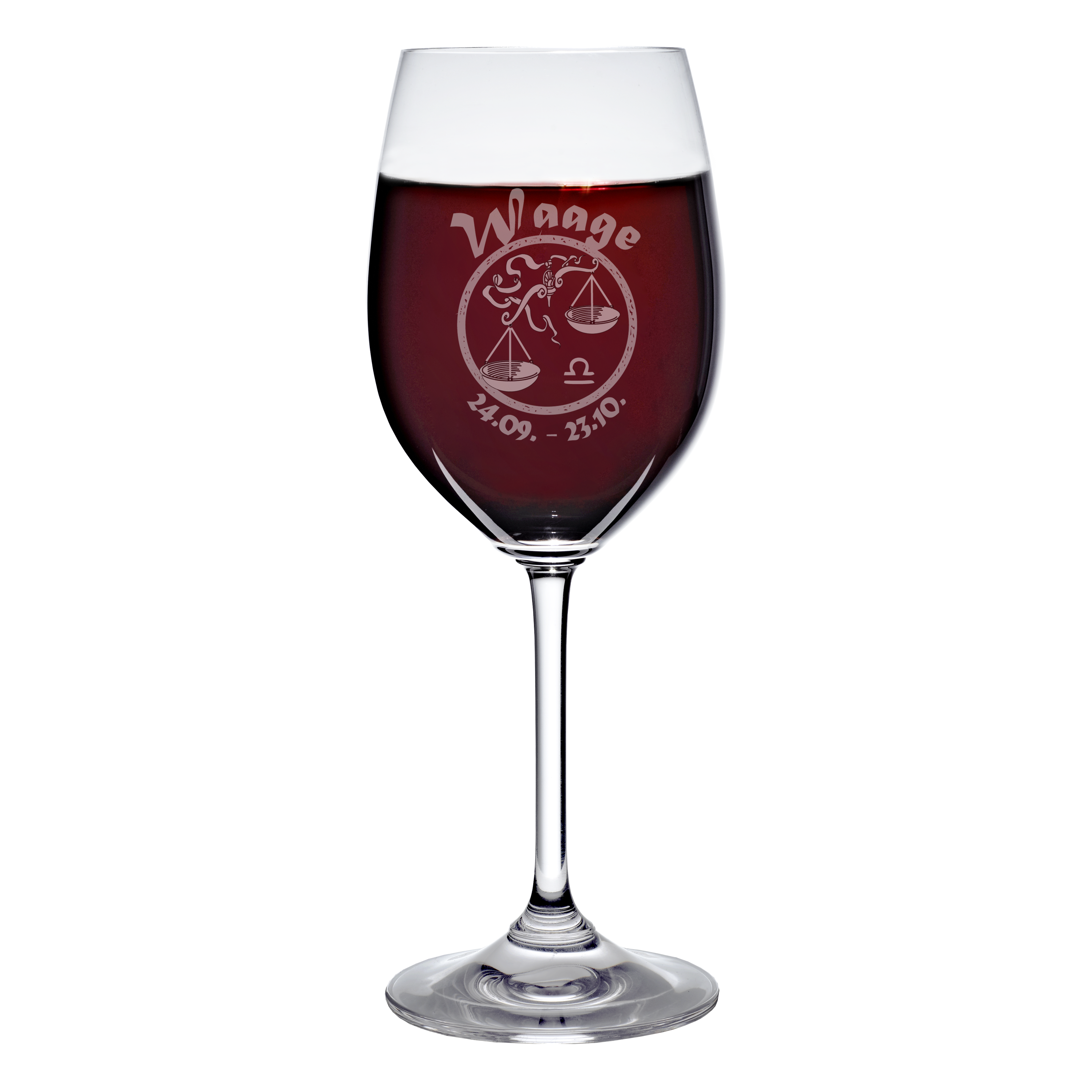 Weinkelch 300ml  mit Sternzeichen-Gravur Bleikristall