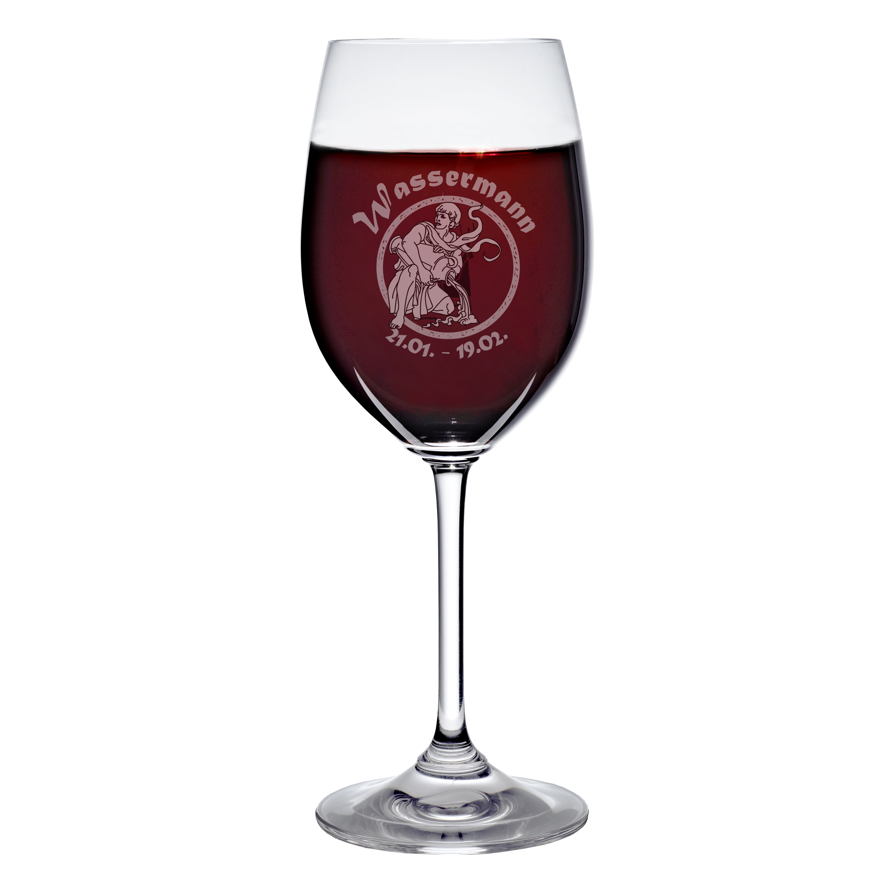 Weinkelch 300ml  mit Sternzeichen-Gravur Bleikristall
