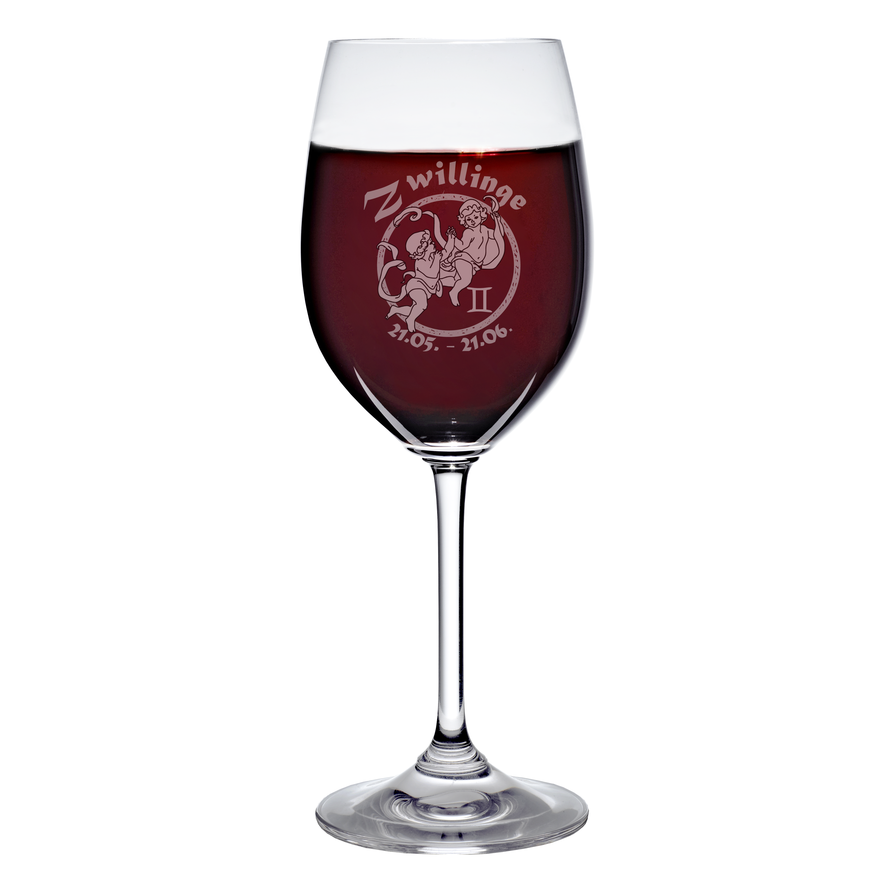 Weinkelch 300ml  mit Sternzeichen-Gravur Bleikristall