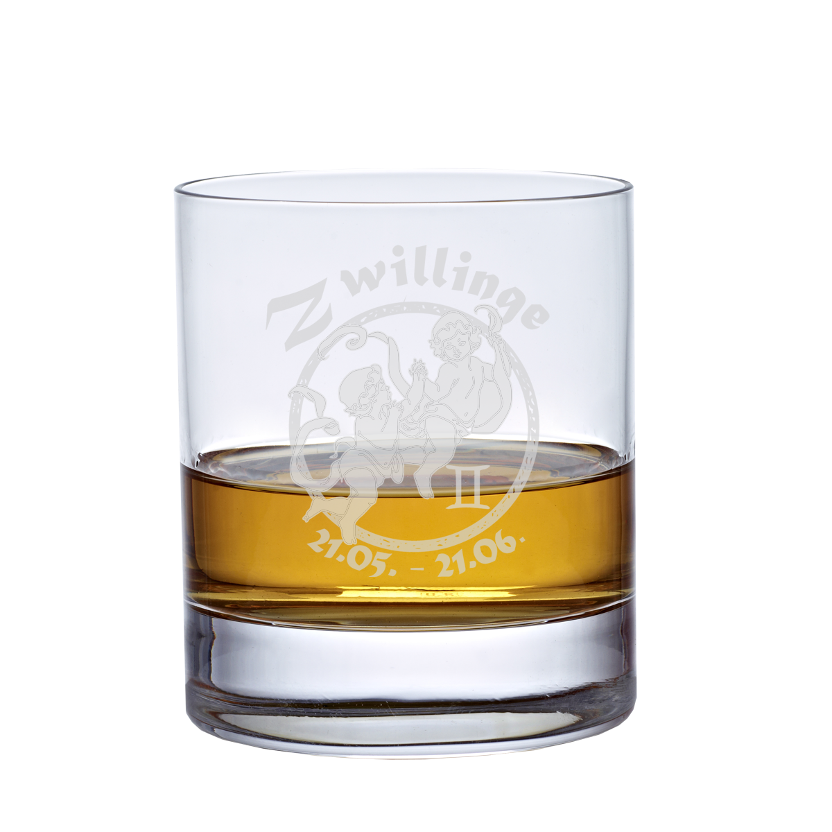 Whiskyglas (320ml) mit Sternzeichen, Lasergravur