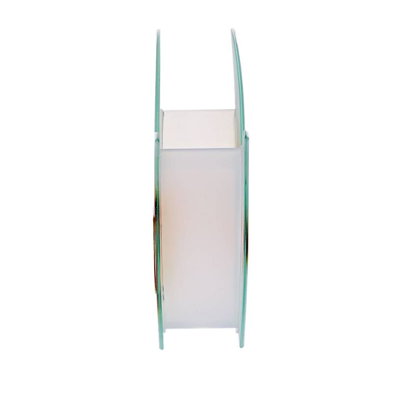 Glasvase Designelement Deko Tischvase Fusing Glas Kunst weiß gold 31cm Handmade