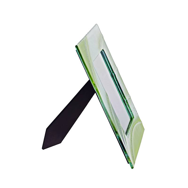 Bilderrahmen Fotorahmen Photo Frame Format 13x18cm Deko Fusingglas grün Handmade