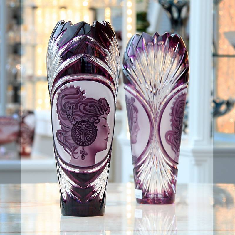 Vase handgeschliffen mit Lilie "King" (30cm)