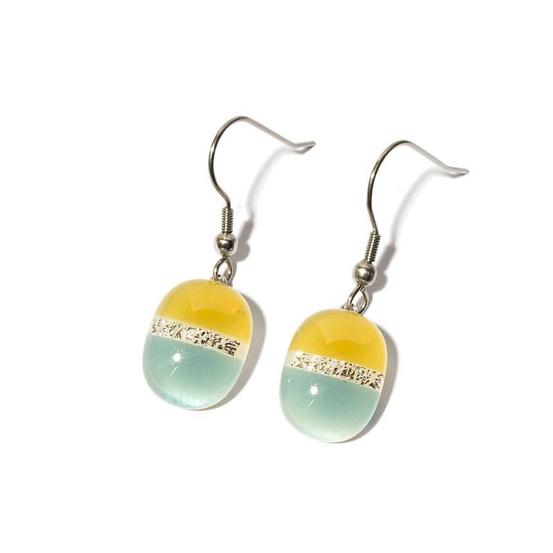 Ohrringe mit Glasstein Fresh Opal
