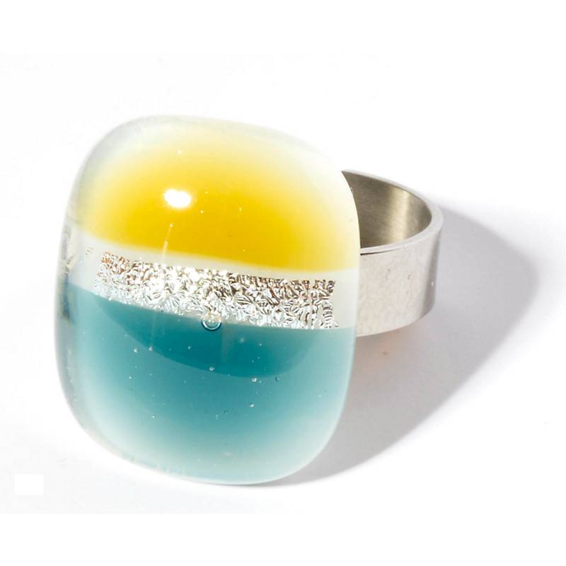 Ring mit Glasstein Fresh Opal