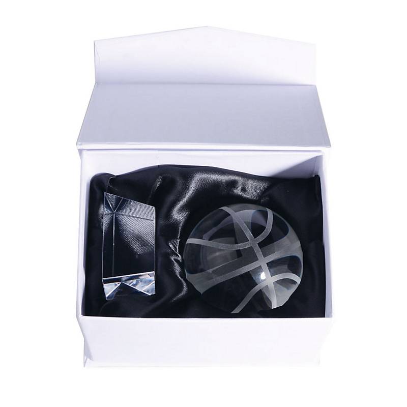 Basketball Glas Pokal 8cm inkl Glassockel und Geschenkverpackung