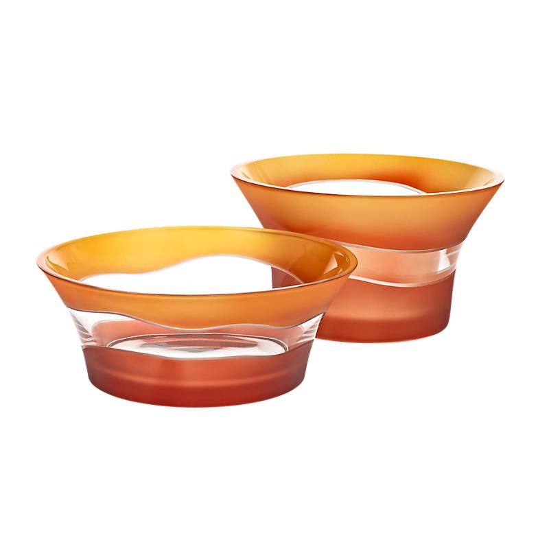 Schale Elements Ø21cm, Orange/Rot, aus Bleikristall