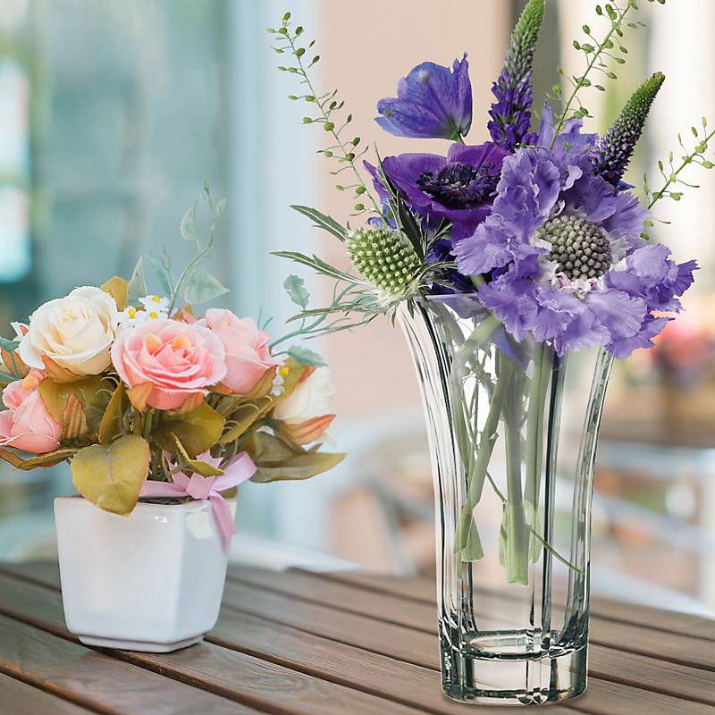 Vase Nadine 21 cm, Transparent, aus Bleikristall