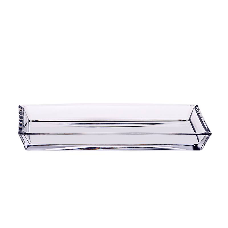 Butterplatte Loft 19x10cm Servierplatte Buffet Teller Kristallglas klar eckig