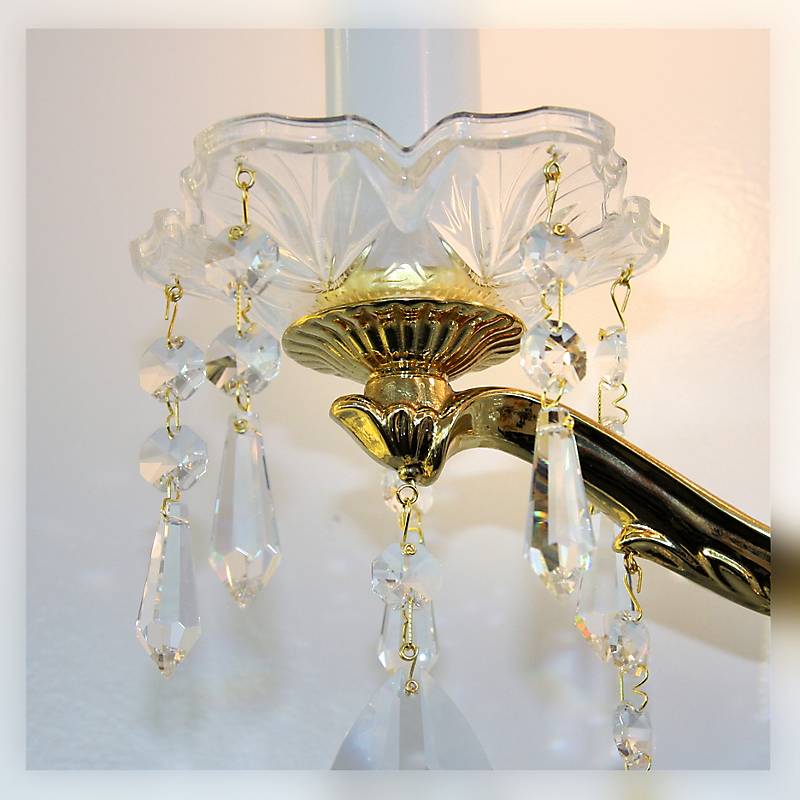 Wandleuchter Helene Erleuchtung, Gold/Bronze/Transparent, aus Glas