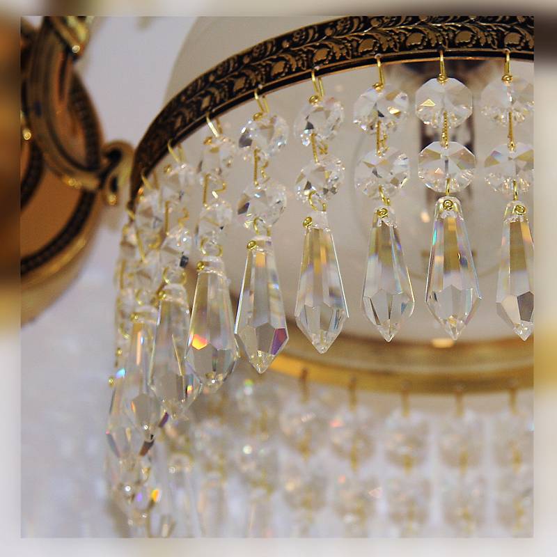 Wandleuchter Cordelia Erleuchtung, Gold/Transparent, aus Glas