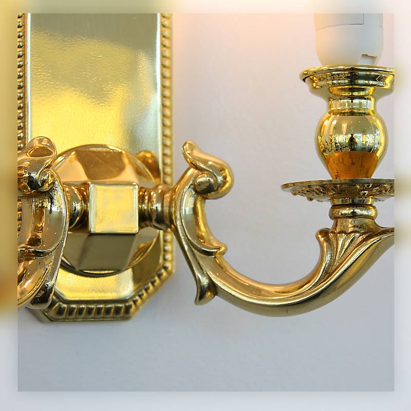 Wandleuchter Ophelia Erleuchtung, Gold/Transparent, aus Glas