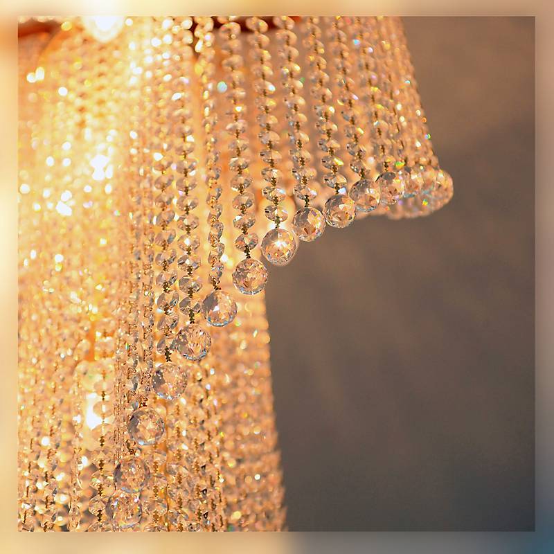 Kronleuchter Cressida Erleuchtung, Gold/Transparent, aus Glas