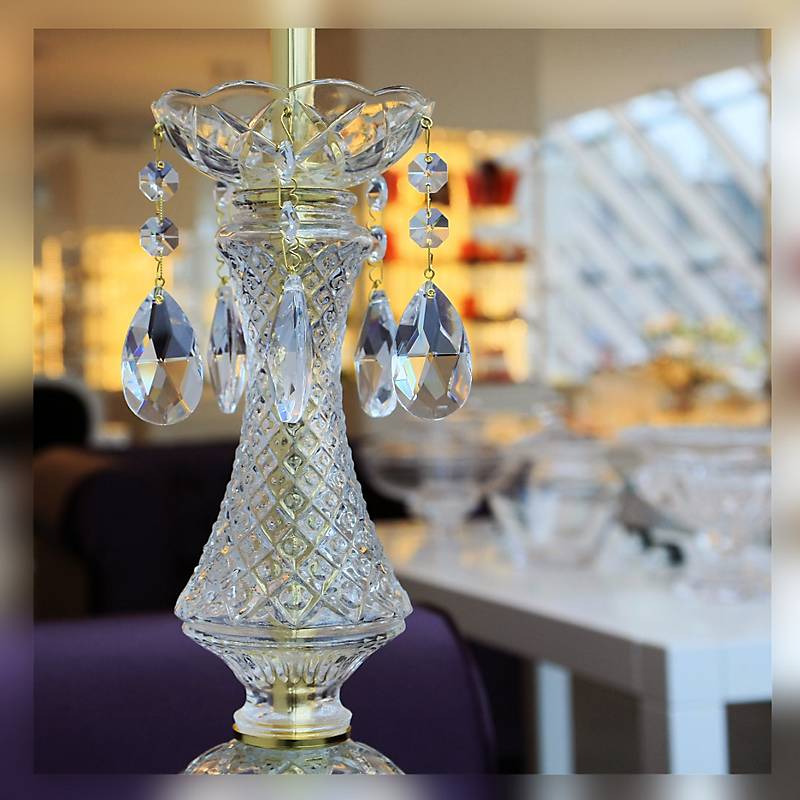 Standleuchter Michele Erleuchtung, Gold/Transparent, aus Glas
