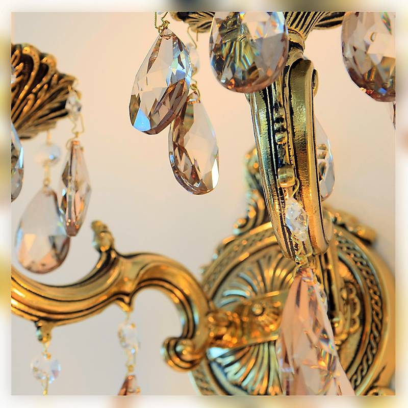 Wandleuchter Laura bronze Erleuchtung, Bronze/Gold, aus Glas