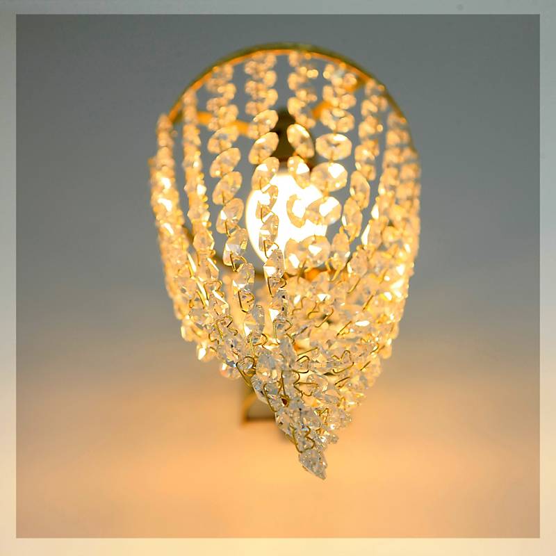 Wandleuchter Olivia Erleuchtung, Gold/Transparent, aus Glas