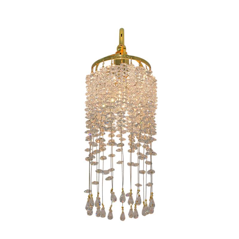 Wandleuchter Emilia Erleuchtung, Gold/Transparent, aus Glas