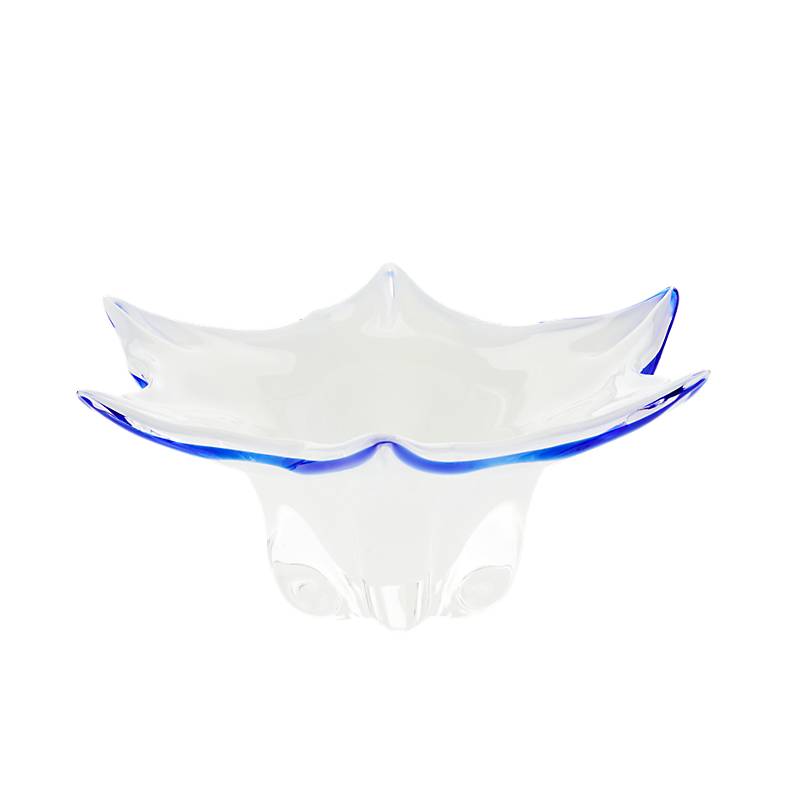 Schale White Queen 28 cm, Weiß/Blau, aus Glas