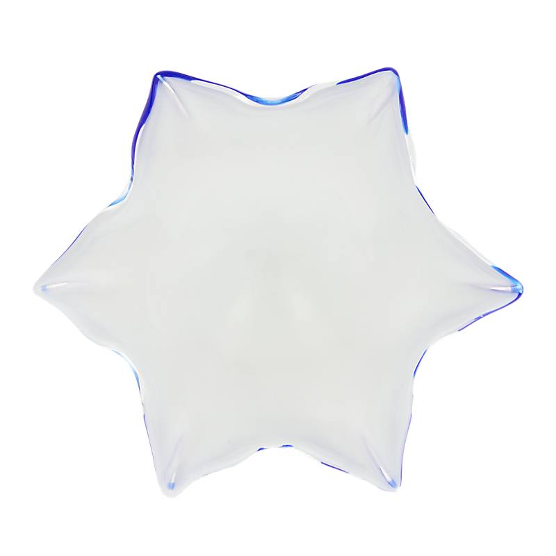 Schale White Queen 28 cm, Weiß/Blau, aus Glas