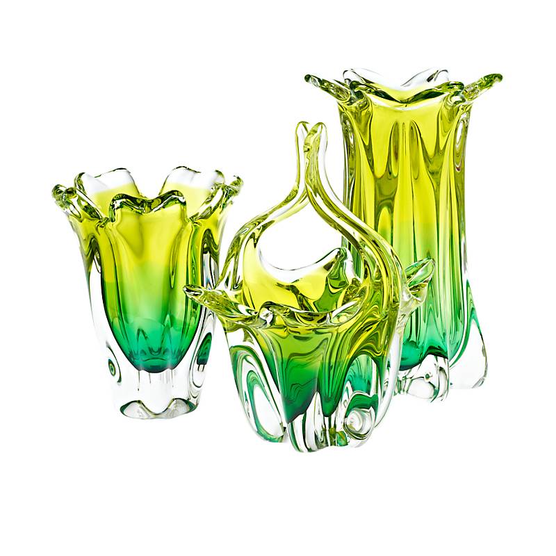 Glaskorb Green Queen 24 cm Ostern Pralinenkörbchen Dekoration grün Handarbeit