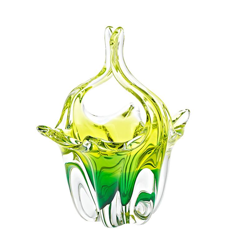 Glaskorb Green Queen 24 cm Ostern Pralinenkörbchen Dekoration grün Handarbeit