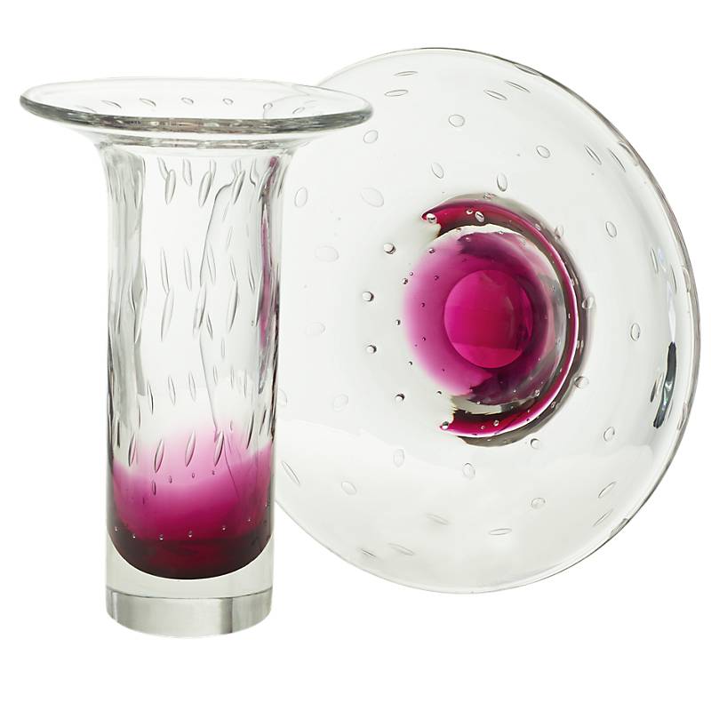 Vase Red Queen 29 cm, Rosa, aus Glas