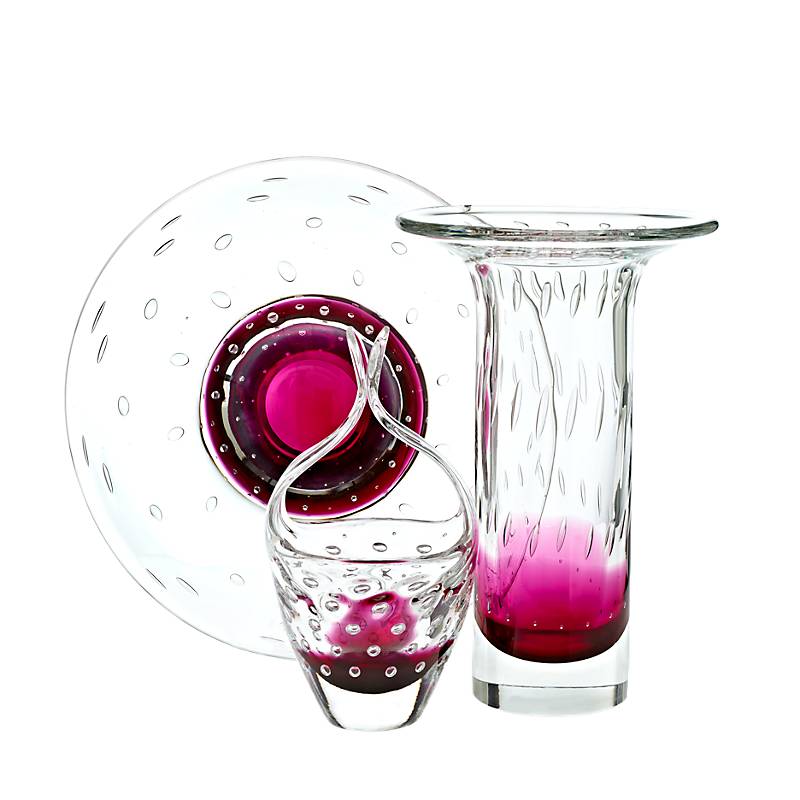 Vase Red Queen 29 cm, Rosa, aus Glas