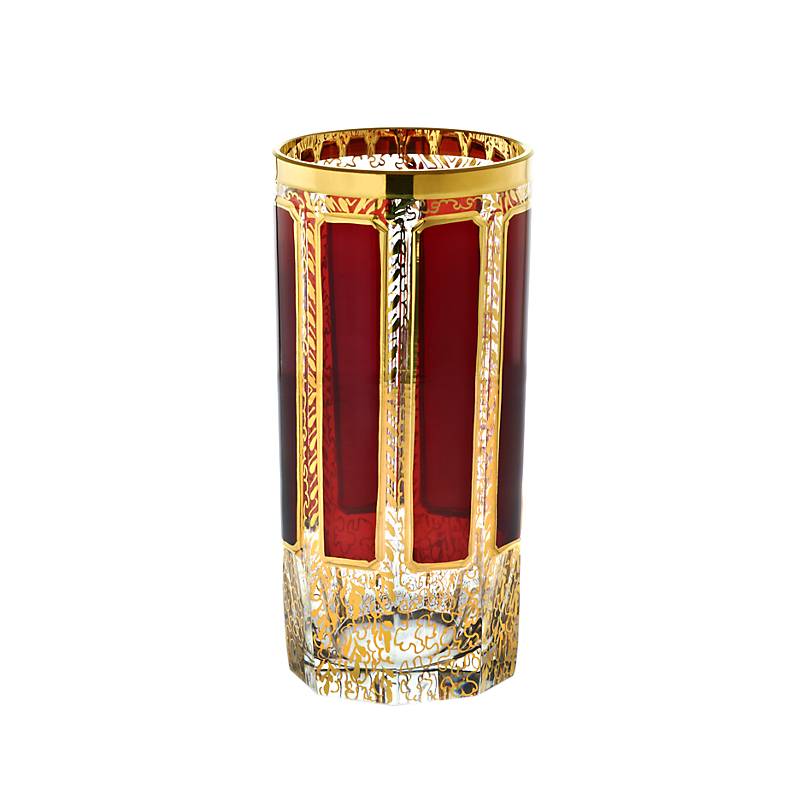 Trinkbecher Red Queen 280 ml, Rot/Gold, aus Glas