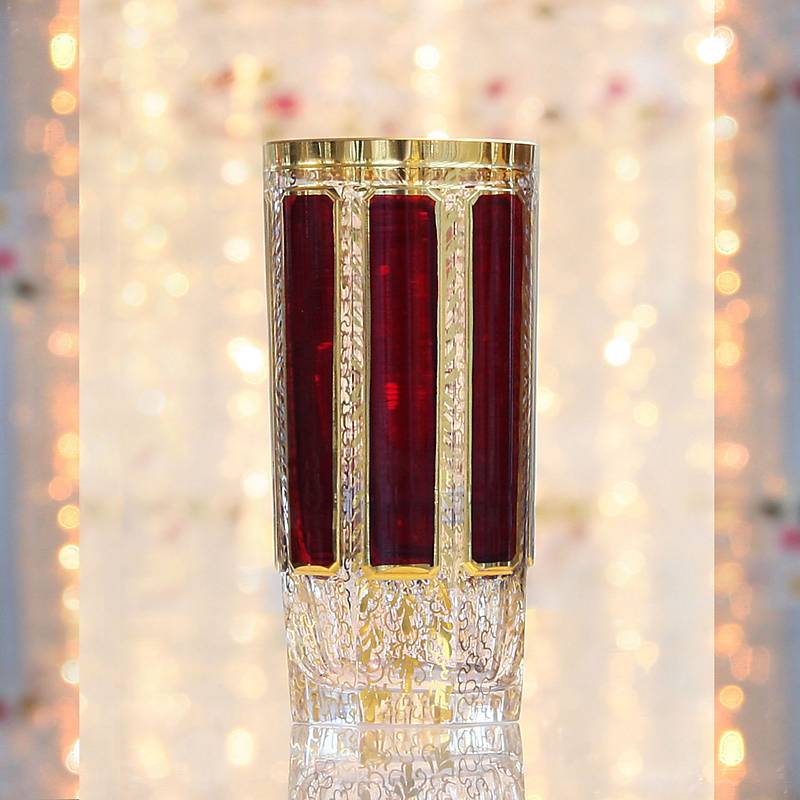Trinkbecher Red Queen 280 ml, Rot/Gold, aus Glas