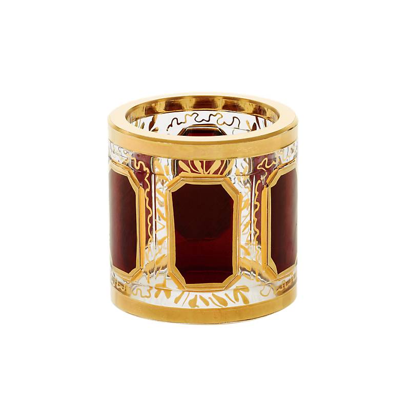 Serviettenring Red Queen 4,5 cm, Rot/Gold, aus Glas