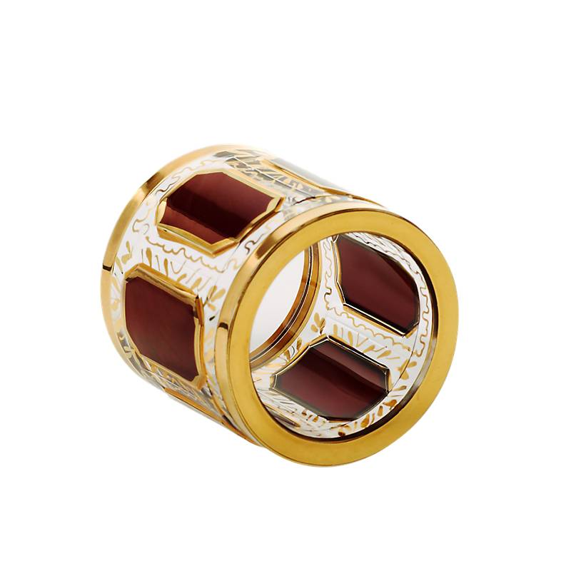 Serviettenring Red Queen 4,5 cm, Rot/Gold, aus Glas