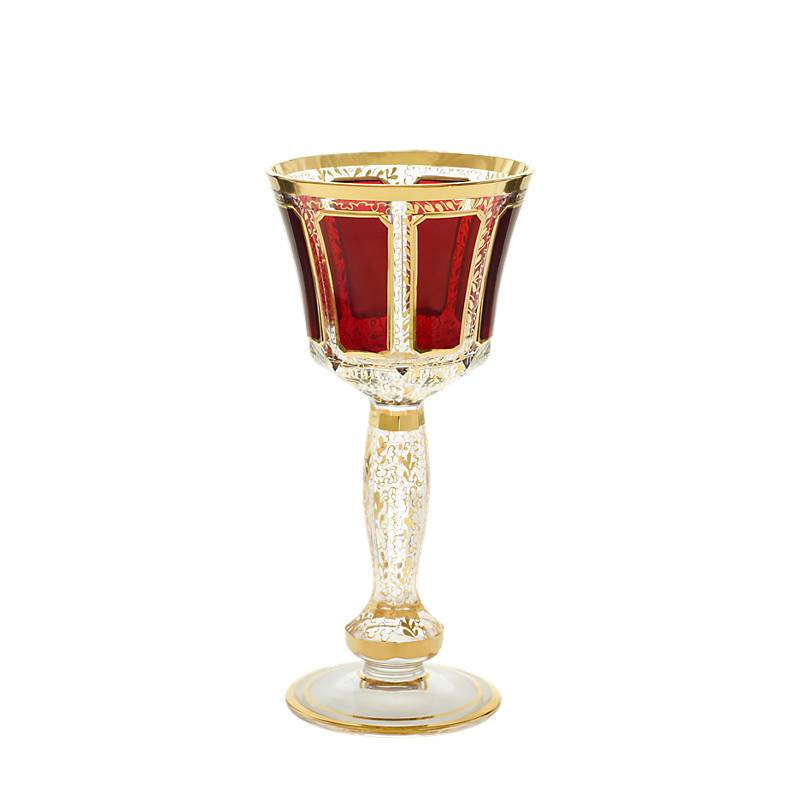 Trinkschale Red Queen 260 ml, Rot/Gold, aus Glas