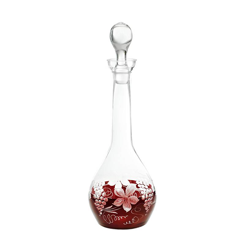 Flasche mit Verschluss Red Queen 1000 ml, Weinrot, aus Glas