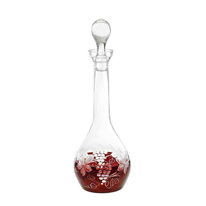 Flasche mit Verschluss Red Queen 1000 ml, Weinrot, aus Glas
