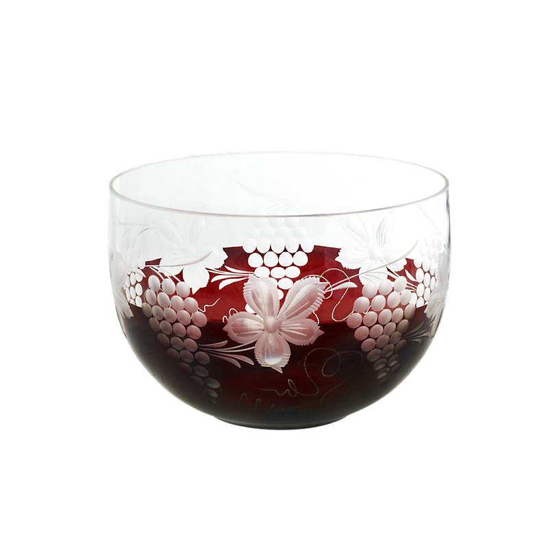 Schale Red Queen 19 cm, Weinrot, aus Glas