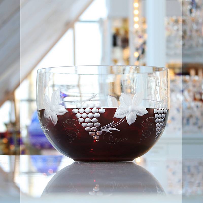 Schale Red Queen 19 cm, Weinrot, aus Glas