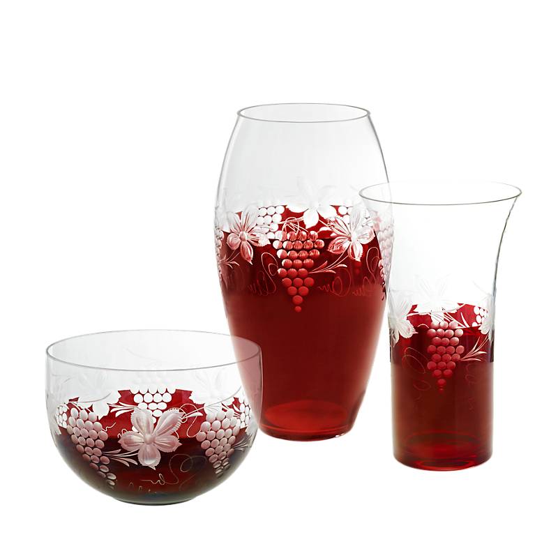 Schale Red Queen 19 cm, Weinrot, aus Glas