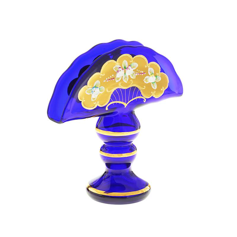 Serviettenhalter Blue Queen 21 cm, Blau/Gold, aus Glas
