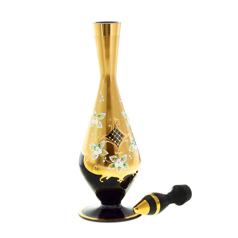 Flasche mit Verschluss Black Queen 500 ml, Gold/Braun, aus Glas