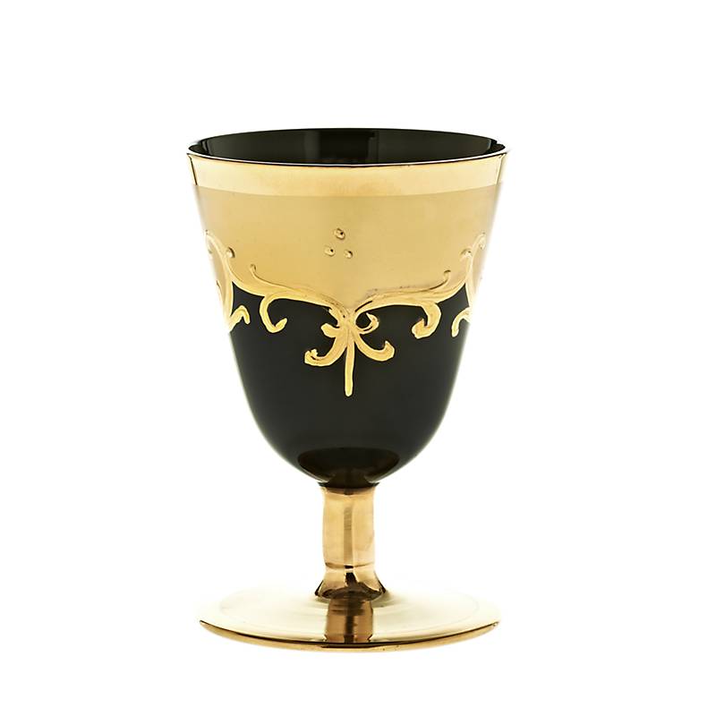 Trinkbecher Black Queen 100 ml, Gold/Braun, aus Glas