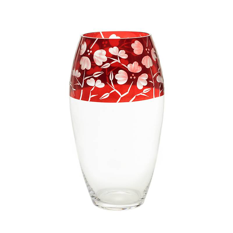Vase Red Queen 29 cm, Weinrot, aus Glas