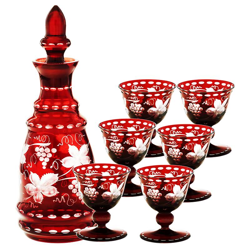 Trinkkelch Red Queen 60 ml, Weinrot, aus Glas
