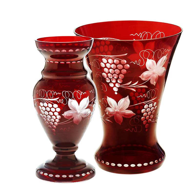 Vase Red Queen 21 cm, Rot, aus Glas