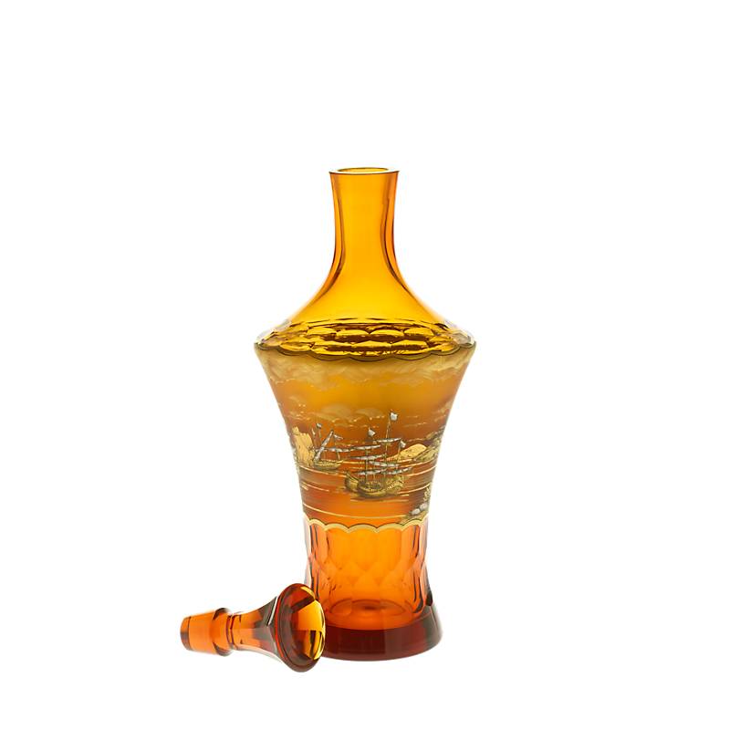 Servierflasche mit Verschluss Art Queen, Gold, aus Glas